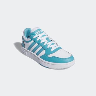 adidas Sneaker ADIDAS SPORTSWEAR HOOPS 3.0, Damen, Gr. 38,5, weiss (cloud wei&szlig;, preloved blau, preloved blau), Synthetik, Textil, Schuhe Sneaker