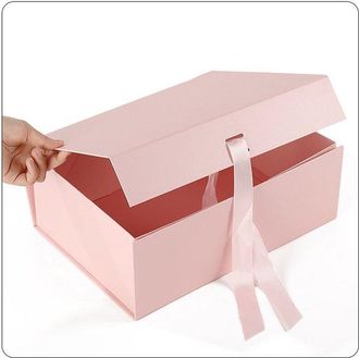 No Brand Caja De Regalo Grande Con Tapa - Dimensiones: 29 X 22 X 10,5 Cm - Ideal Para Cumplea&ntilde;os, Bodas, Navidad, Pedidas De Mano, Etc. - Color Rosa