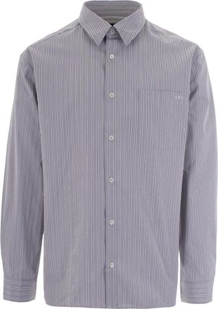 A.P.C. Casual Shirts - Heren - Casual Overhemden - Grijs - M - Katoen - Overhemden