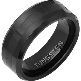 HMY Jewelry Mens Brushed Black Tungsten Ring at Nordstrom Rack, Size 8