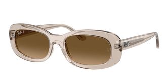 Ray-Ban RB2221F Asian Fit Polarized 6827M2 Womens Sunglasses Brown Size 55