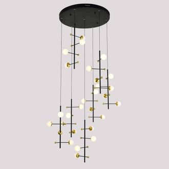 Netlighting Modern LED Hanging Pendant Black Gold Warm White 3000K 4538lm