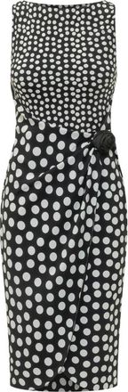 La Petite Robe Di Chiara Boni Gekan Print Abito - Dames - Casual kleedjes - Zwart - XS - Kleedjes