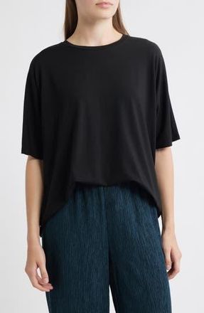 Eileen Fisher Boxy Crewneck T-Shirt in Black at Nordstrom Rack, Size Large