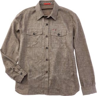 Isaia Wool, Silk & Linen-Blend Overshirt