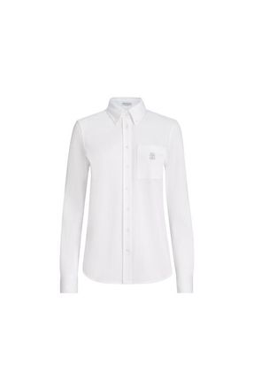 Brunello Cucinelli Piqu&eacute; shirt in White at Nordstrom, Size 3X-Large Eu
