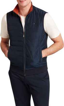 Ted Baker Pafavor Quilt Front Piqu&eacute; Vest in Navy at Nordstrom, Size 3