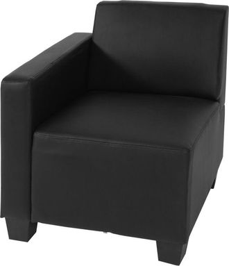 Hhg Salotto modulare componibile lounge moderno Lione N71 ecopelle parte laterale sinistra nero