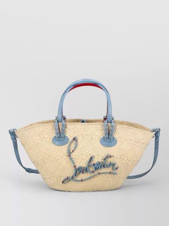 Christian Louboutin mini cabata tote bag raffia straps