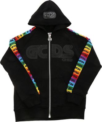 GCDS Contrasting logo bands sweatshirt in black