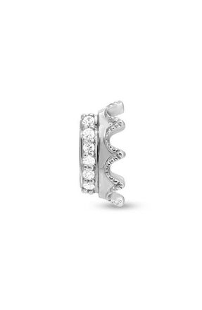 Adina Reyter Pav&eacute; Diamond Crown Mini Bead Charm in Silver at Nordstrom