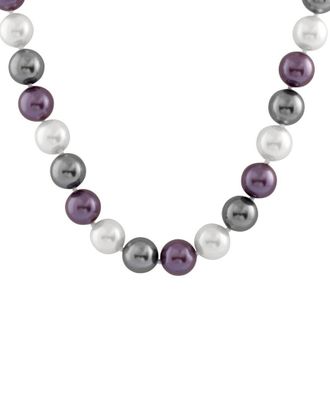 Splendid Pearls Silver 12-13Mm Shell Pearl Necklace