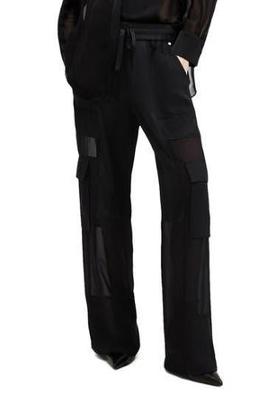 AllSaints Jody Mesh Cargo Pants in Black at Nordstrom Rack, Size 2