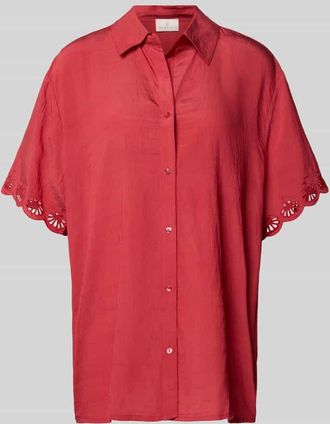 Watercult Relaxed Fit Bluse mit Lochstickerei an den &Auml;rmeln in Koralle, Gr&ouml;&szlig;e L