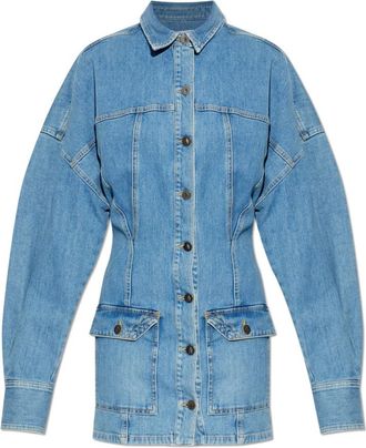 The Attico Paneled Denim Mini Dress - Dames - Shirt Kleedjes - Blauw - S - Denim - Kleedjes
