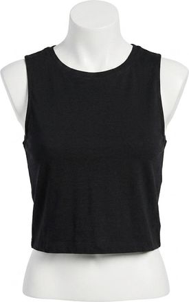Z Supply Sloane Linen Cropped Tank Top In Black