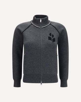 Isabel Marant Lanya logo and zip Cardigan Female 38