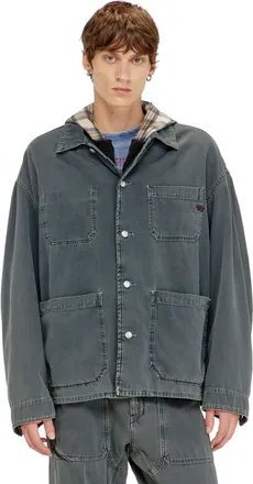 Diesel Utility-style jacket in coloured denim - Denim Jackets - Unisex - Grey
