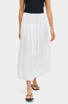 Aligne Julie Pleated Skirt in White at Nordstrom, Size 14