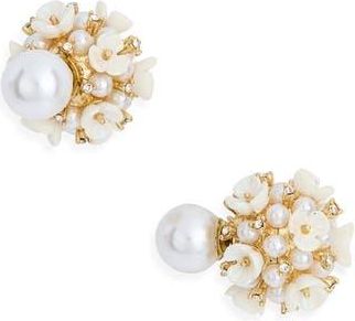 Eye Candy Los Angeles Agnes Faux Pearl Stud Earrlings in Gold at Nordstrom Rack