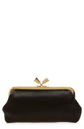 Anya Hindmarch Maud Satin Clutch in Black at Nordstrom