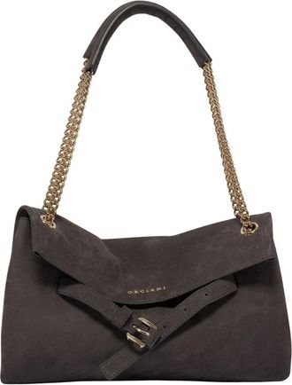 Orciani Venus Nabucco S - Dames - Schoudertassen - Grijs - ONE Size - Leer - Tassen