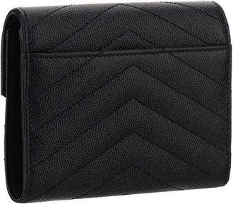 Saint Laurent Womens Black Calf Leather Bos Taurus Wallet