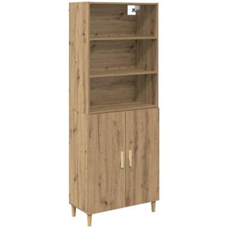 vidaXL Aparador Alto Roble Artesanal 69,5 X 32,5 X 180 Cm Vidaxl