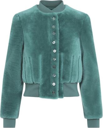 Alexander McQueen Turquoise Mock Collar Jacket