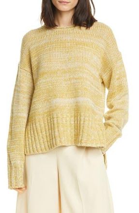 Vince Camuto Marled Slit Sweater in Off White/Moss Glow at Nordstrom Rack, Size X-Small