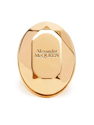 Alexander McQueen Alexander Mc Queen Stone Logo Ring