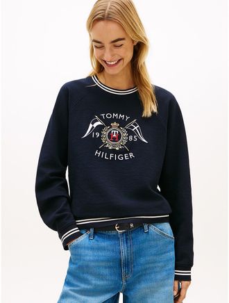 Tommy Hilfiger Womens Nautical Crest Sweatshirt - Navy - XXL