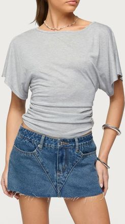 Edikted Abriana Ruched Waist Top in Gray-Melange at Nordstrom, Size X-Small