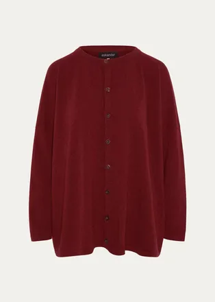 Eskandar Slim Sleeve Cardigan - Mid Plus Length