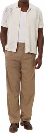 Les Deux Hector Lace Short Sleeve Shirt In Ivory