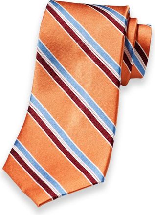 Paul Fredrick Stripe Woven Silk Tie