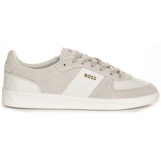 HUGO BOSS Brandon Tenn Leather Trainers - male - Boss - Sneakers - Gray - 10 UK - Shoes