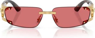 Versace Sunglasses Ve2291 100275 Gold/Red Hiper 8 Mens