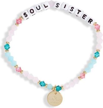 Little Words Project Soul Sister Beaded Stretch Bracelet in Multi/White at Nordstrom