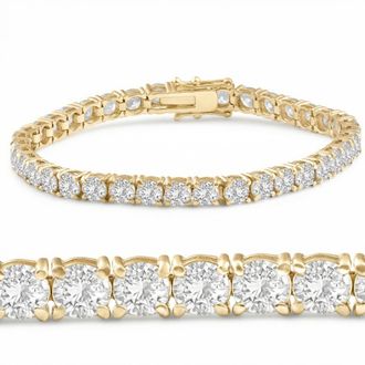 Pompeii3 12Ct Round-Cut Diamond Tennis Bracelet 14k Yellow Gold 7 Lab Grown (F/VS)