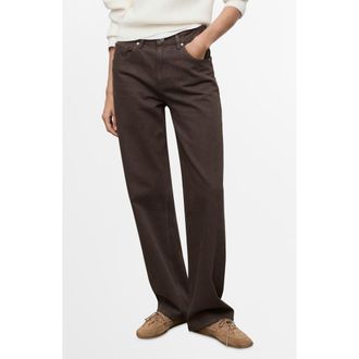 Mango Miami Straight Leg Jeans in Chocolate at Nordstrom Rack, Size 10