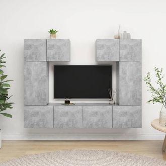 Berkfield Home 6 Piece TV Cabinet Set Concrete Grey Engineered Wood