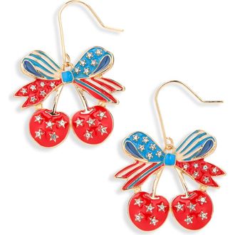 Leith Americana Cherry Drop Earrings in Red Multi- Gold at Nordstrom Rack