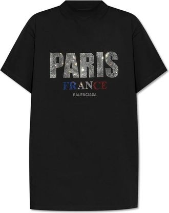 Balenciaga T-shirt met logo - Dames - T-shirts - Zwart - L - Katoen - Tops