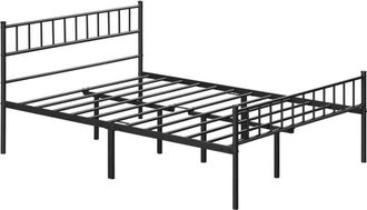 Yaheetech Yaheetech 135 x 190 cm Estuctura Individual Doble Metálica Marco de Cama Moderno Estilo Simple Negro