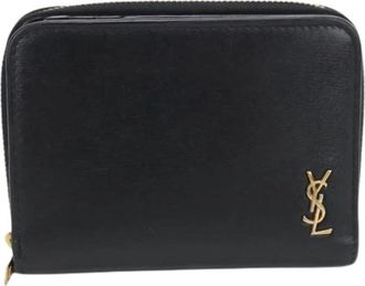 Saint Laurent Pre-owned Vintage Bi-fold Wallet - Dames - Vintage Accessoires - Zwart - ONE Size - Leer - Vintage