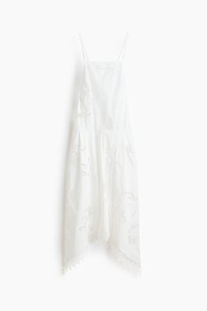 H&M Broderie Anglaise Cotton Dress in White at Nordstrom, Size X-Small
