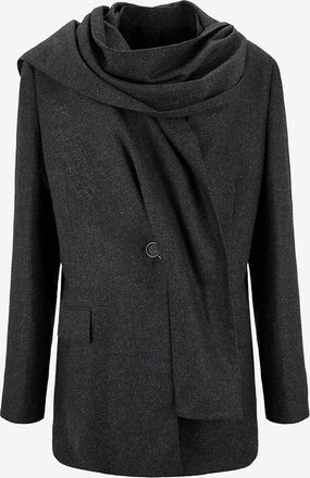 Toteme Flanell-Blazer mit V-Ausschnitt Scarf