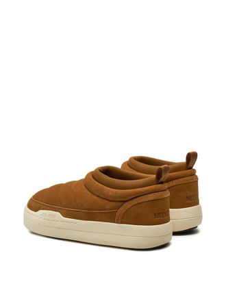 Moon Boot Mens Park Soft Suede Sneakers Brown Shoes >