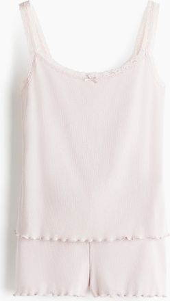 H&M Gerippter Pyjama - Pink